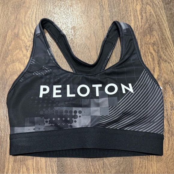 Adidas Peloton Sports Bra Black Digi Motion Heat Ready Size XS - Picture 2 of 8
